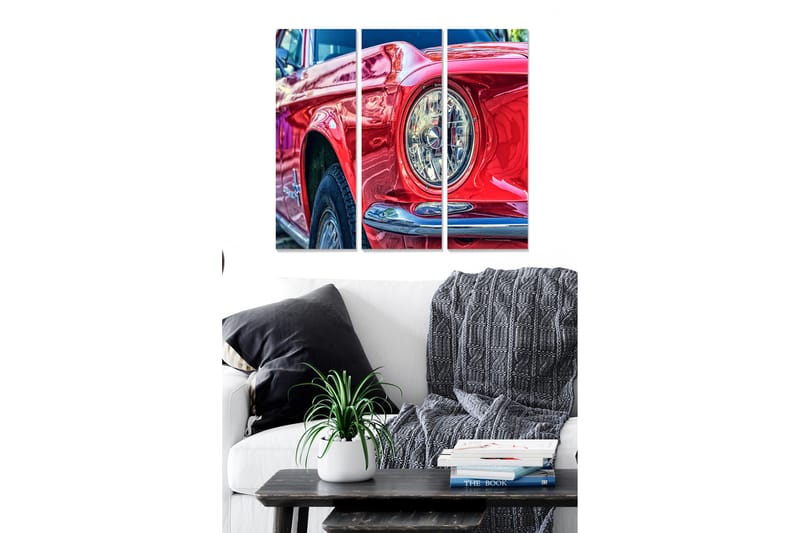 Canvas Vehicle 3 stk Flerfarvet - 22x05 cm - Boligtilbehør - Billeder & kunst - Billeder på lærred