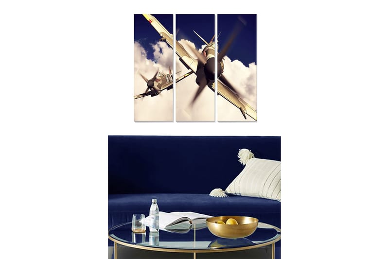 Canvas Vehicle 3 stk Flerfarvet, 22x05 cm