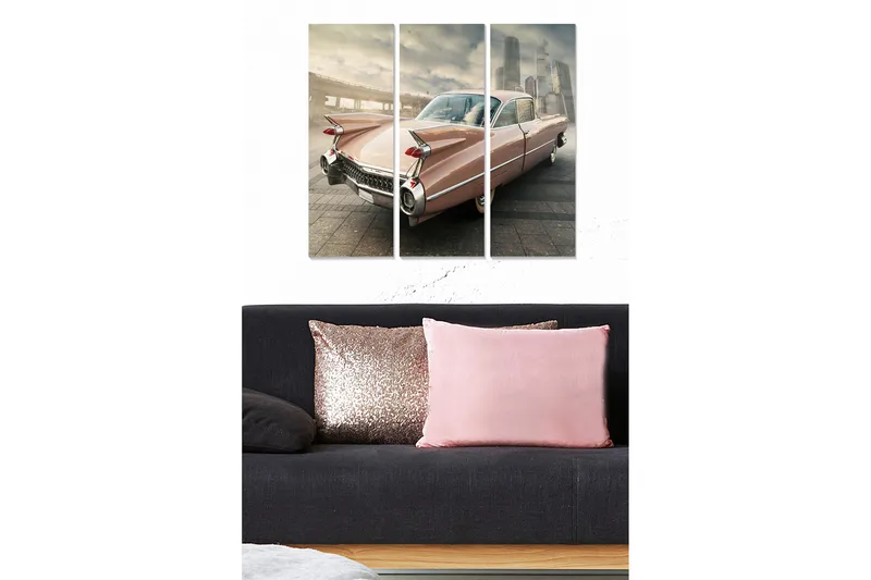 Canvas Vehicle 3 stk Flerfarvet, 22x05 cm