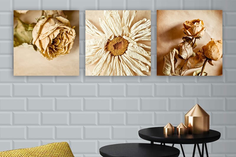Canvas VP Italien 3 stk Flerfarvet - 33x03 cm - Boligtilbehør - Billeder & kunst - Billeder på lærred