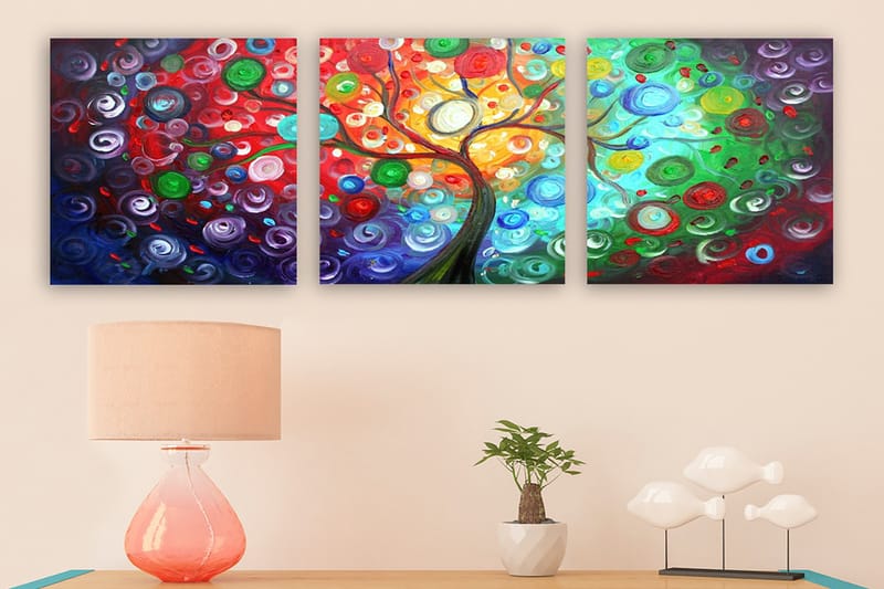 Canvas VP Italien 3 stk Flerfarvet - 33x03 cm - Boligtilbehør - Billeder & kunst - Billeder på lærred