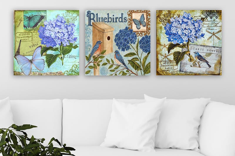 Canvas VP Italien 3 stk Flerfarvet - 33x03 cm - Boligtilbehør - Billeder & kunst - Billeder på lærred