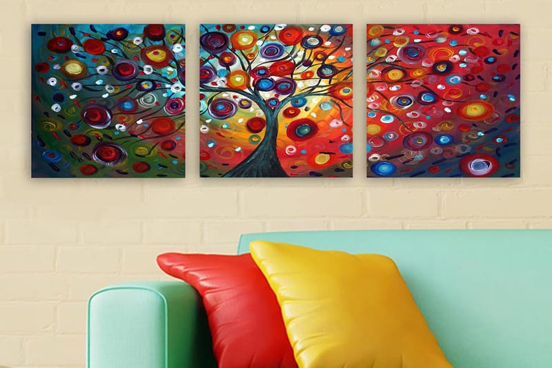 Canvas VP Italien 3 stk Flerfarvet - 33x03 cm - Boligtilbehør - Billeder & kunst - Billeder på lærred
