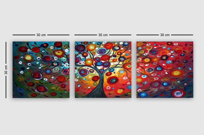 Canvas VP Italien 3 stk Flerfarvet - 33x03 cm - Boligtilbehør - Billeder & kunst - Billeder på lærred