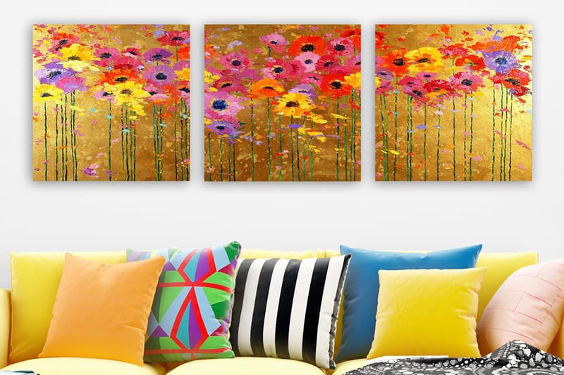 Canvas VP Italien 3 stk Flerfarvet - 33x03 cm - Boligtilbehør - Billeder & kunst - Billeder på lærred