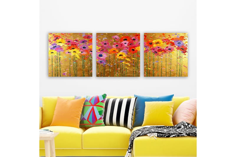 Canvas VP Italien 3 stk Flerfarvet - 33x03 cm - Boligtilbehør - Billeder & kunst - Billeder på lærred