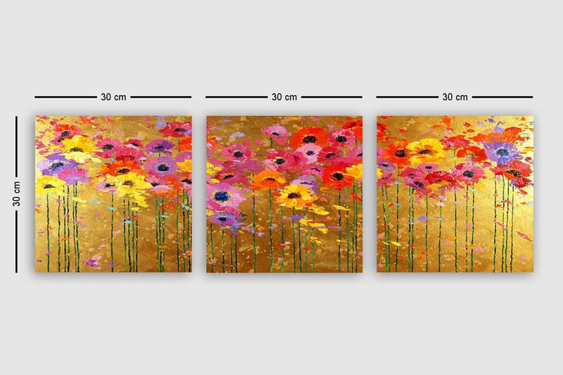 Canvas VP Italien 3 stk Flerfarvet - 33x03 cm - Boligtilbehør - Billeder & kunst - Billeder på lærred