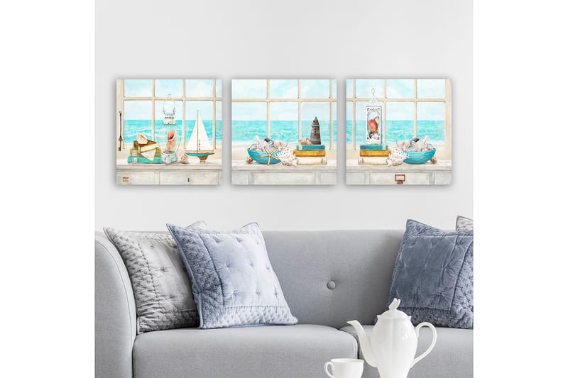 Canvas VP Italien 3 stk Flerfarvet - 33x03 cm - Boligtilbehør - Billeder & kunst - Billeder på lærred