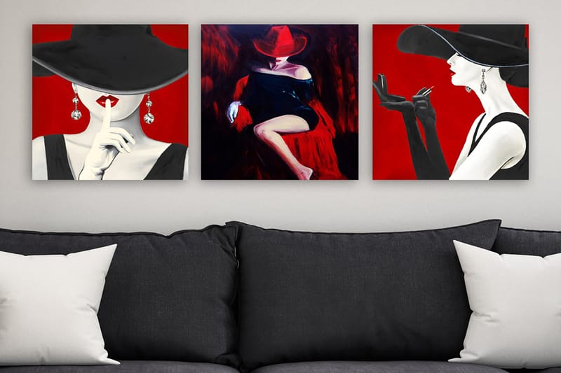 Canvas VP Italien 3 stk Flerfarvet - 33x03 cm - Boligtilbehør - Billeder & kunst - Billeder på lærred