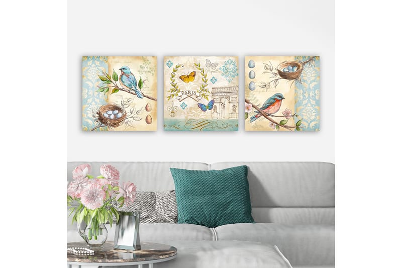 Canvas VP Italien 3 stk Flerfarvet - 33x03 cm - Boligtilbehør - Billeder & kunst - Billeder på lærred