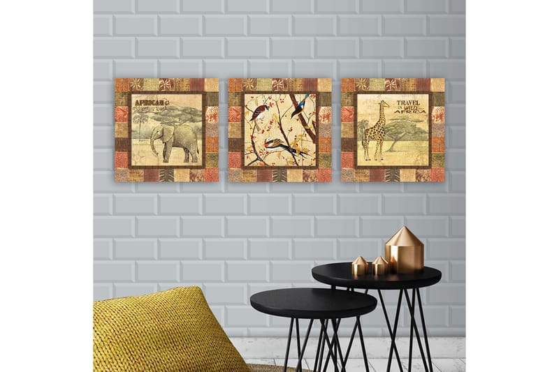 Canvas VP Italien 3 stk Flerfarvet - 33x03 cm - Boligtilbehør - Billeder & kunst - Billeder på lærred