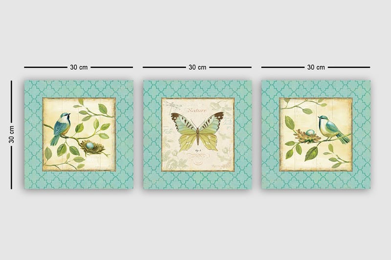 Canvas VP Italien 3 stk Flerfarvet - 33x03 cm - Boligtilbehør - Billeder & kunst - Billeder på lærred