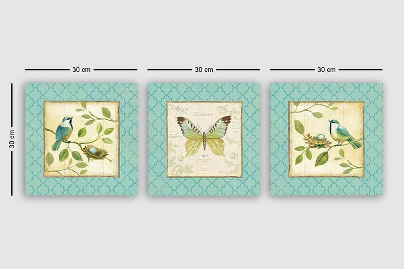 Canvas VP Italien 3 stk Flerfarvet - 33x03 cm - Boligtilbehør - Billeder & kunst - Billeder på lærred