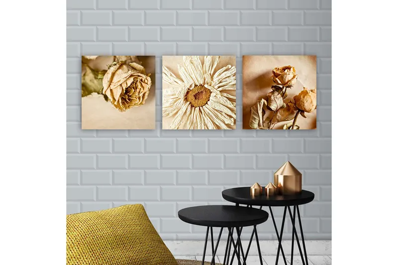 Canvas VP Italien 3 stk Flerfarvet - 33x03 cm - Boligtilbehør - Billeder & kunst - Billeder på lærred