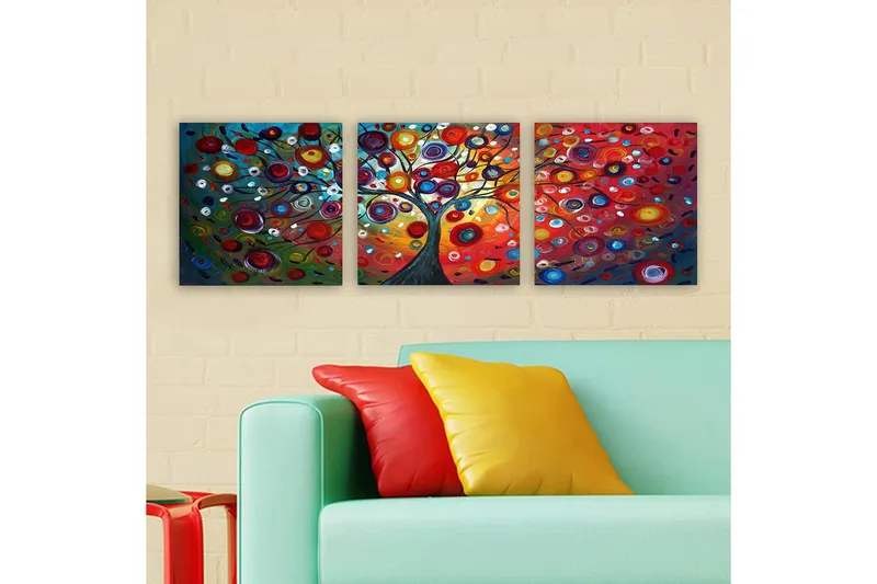 Canvas VP Italien 3 stk Flerfarvet - 33x03 cm - Boligtilbehør - Billeder & kunst - Billeder på lærred