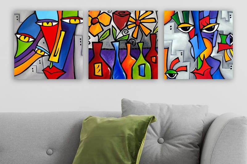 Canvas VP Italien 3 stk Flerfarvet, 33x03 cm