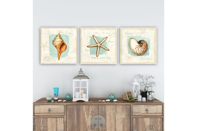 Canvas VP Italien 3 stk Flerfarvet - 33x03 cm - Boligtilbehør - Billeder & kunst - Billeder på lærred