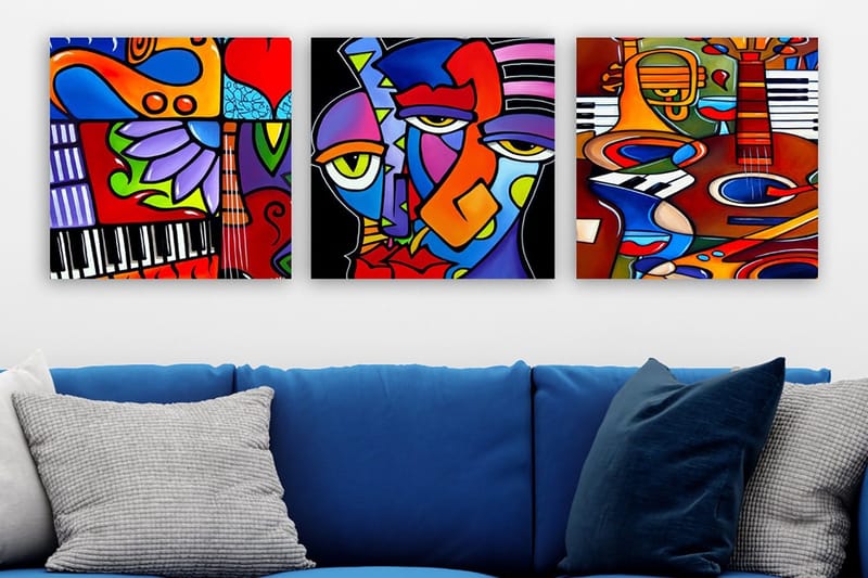 Canvas VP Italien 3 stk Flerfarvet, 33x03 cm