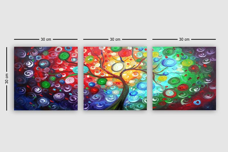 Canvas VP Italien 3 stk Flerfarvet - 33x03 cm - Boligtilbehør - Billeder & kunst - Billeder på lærred