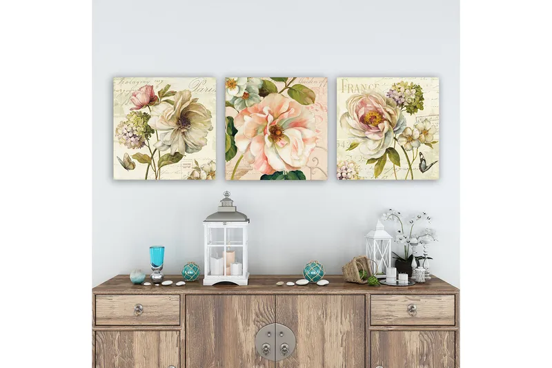 Canvas VP Italien 3 stk Flerfarvet - 33x03 cm - Boligtilbehør - Billeder & kunst - Billeder på lærred