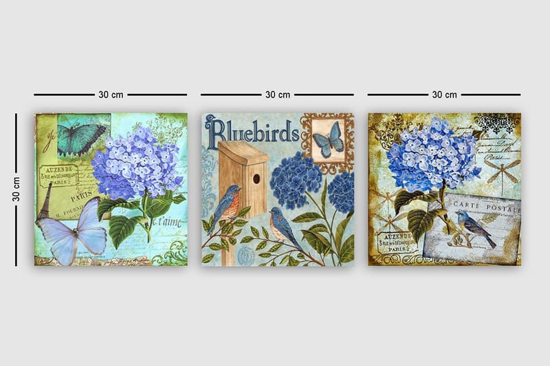 Canvas VP Italien 3 stk Flerfarvet - 33x03 cm - Boligtilbehør - Billeder & kunst - Billeder på lærred