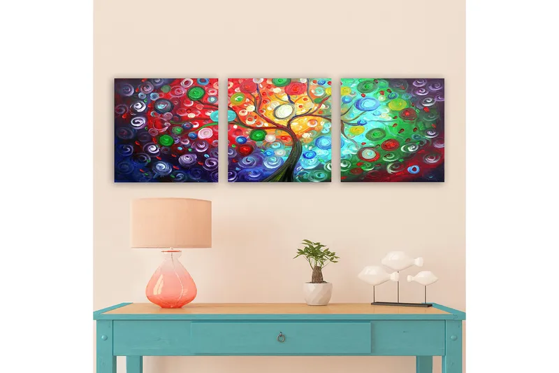 Canvas VP Italien 3 stk Flerfarvet - 33x03 cm - Boligtilbehør - Billeder & kunst - Billeder på lærred