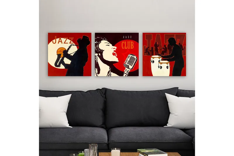 Canvas VP Italien 3 stk Flerfarvet - 33x03 cm - Boligtilbehør - Billeder & kunst - Billeder på lærred