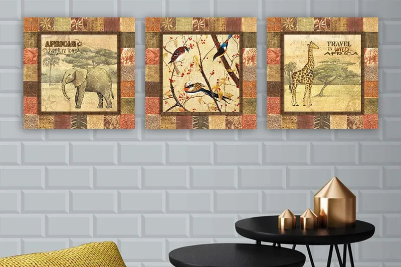 Canvas VP Italien 3 stk Flerfarvet, 33x03 cm