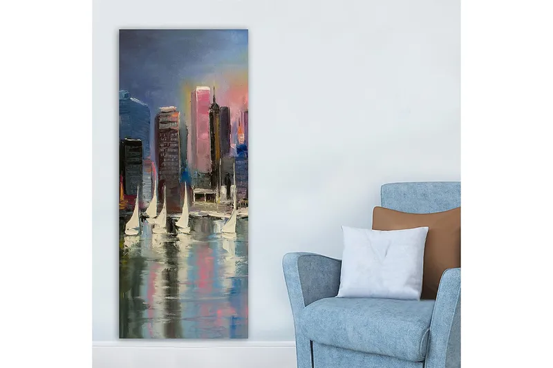 Canvasbillede DKY Cities & Countries Flerfarvet - 50x120 cm - Boligtilbehør - Billeder & kunst - Billeder på lærred