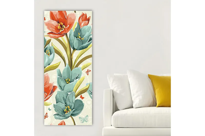 Canvasbillede DKY Floral & Botanical Flerfarvet - 50x120 cm - Boligtilbehør - Billeder & kunst - Billeder på lærred