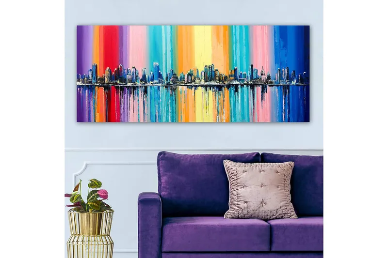 Canvasbillede YTY Abstract & Fractals Flerfarvet - 120x50 cm - Boligtilbehør - Billeder & kunst - Billeder på lærred