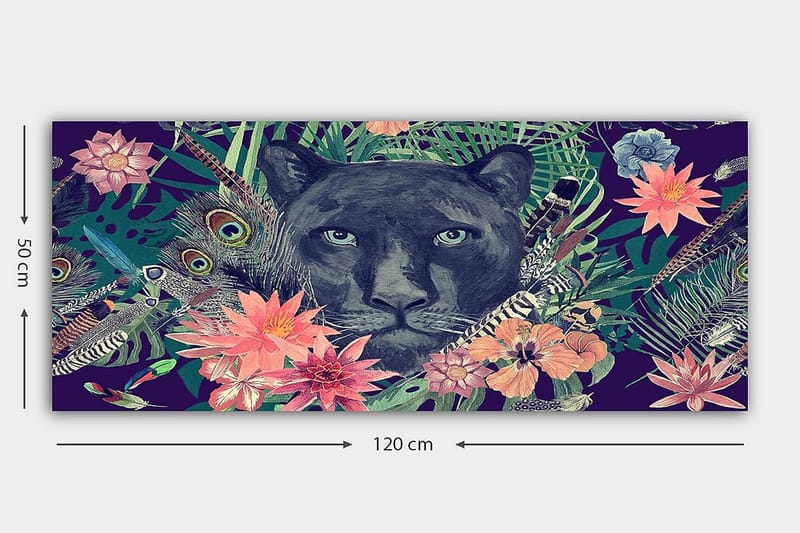 Canvasbillede YTY Animals Flerfarvet - 120x50 cm - Boligtilbehør - Billeder & kunst - Billeder på lærred