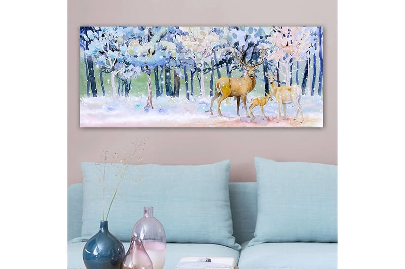 Canvasbillede YTY Animals Flerfarvet - 120x50 cm - Boligtilbehør - Billeder & kunst - Billeder på lærred