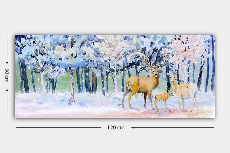 Canvasbillede YTY Animals Flerfarvet - 120x50 cm - Boligtilbehør - Billeder & kunst - Billeder på lærred