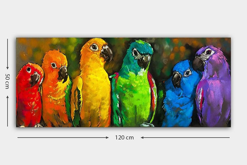 Canvasbillede YTY Animals Flerfarvet - 120x50 cm - Boligtilbehør - Billeder & kunst - Billeder på lærred