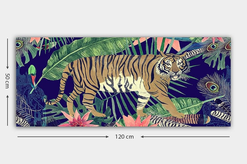 Canvasbillede YTY Animals Flerfarvet - 120x50 cm - Boligtilbehør - Billeder & kunst - Billeder på lærred