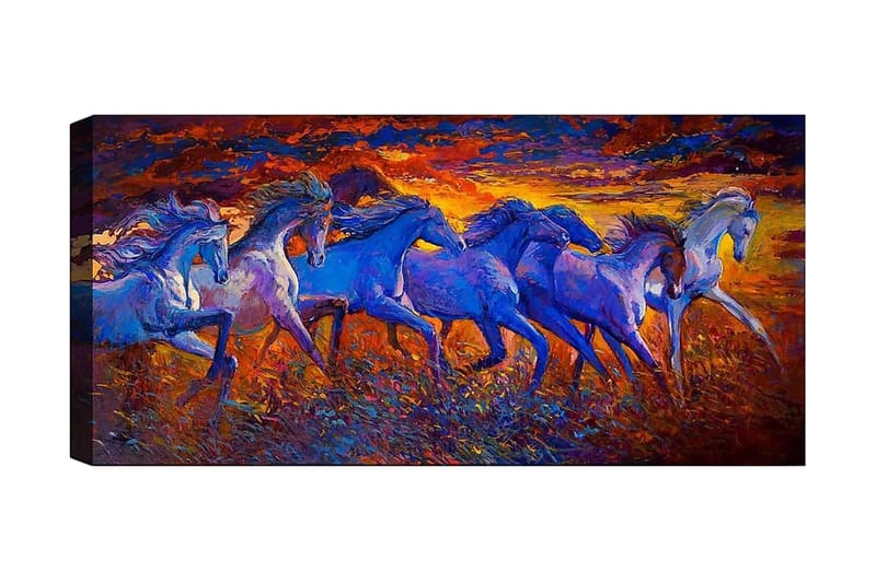 Canvasbillede YTY Animals Flerfarvet - 120x50 cm - Boligtilbehør - Billeder & kunst - Billeder på lærred