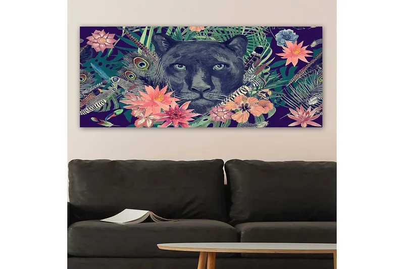Canvasbillede YTY Animals Flerfarvet - 120x50 cm - Boligtilbehør - Billeder & kunst - Billeder på lærred