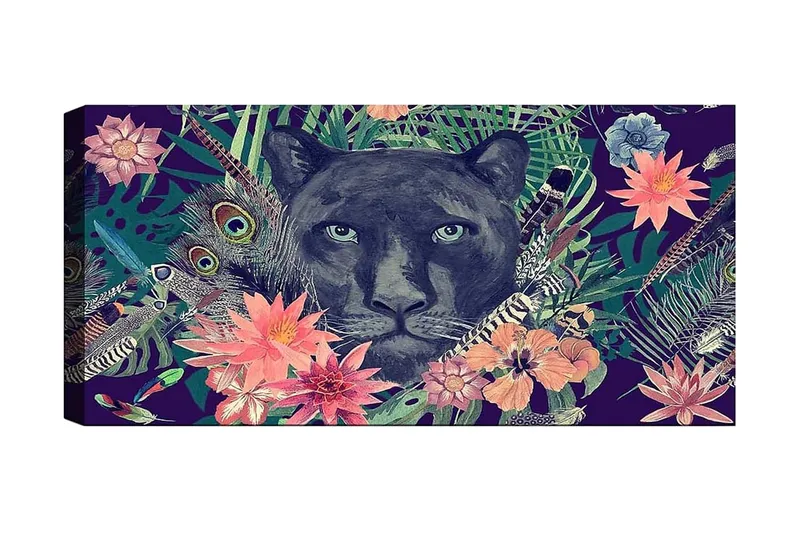 Canvasbillede YTY Animals Flerfarvet, 120x50 cm