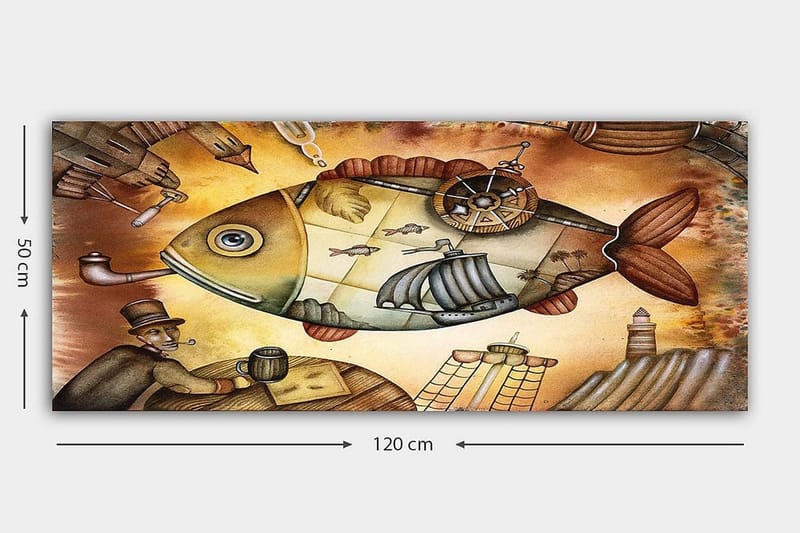 Canvasbillede YTY Animals Flerfarvet - 120x50 cm - Boligtilbehør - Billeder & kunst - Billeder på lærred