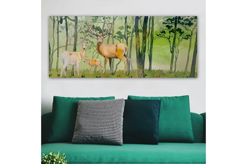 Canvasbillede YTY Animals Flerfarvet - 120x50 cm - Boligtilbehør - Billeder & kunst - Billeder på lærred