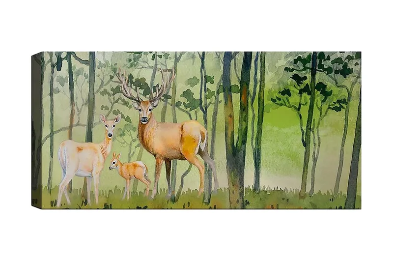 Canvasbillede YTY Animals Flerfarvet, 120x50 cm