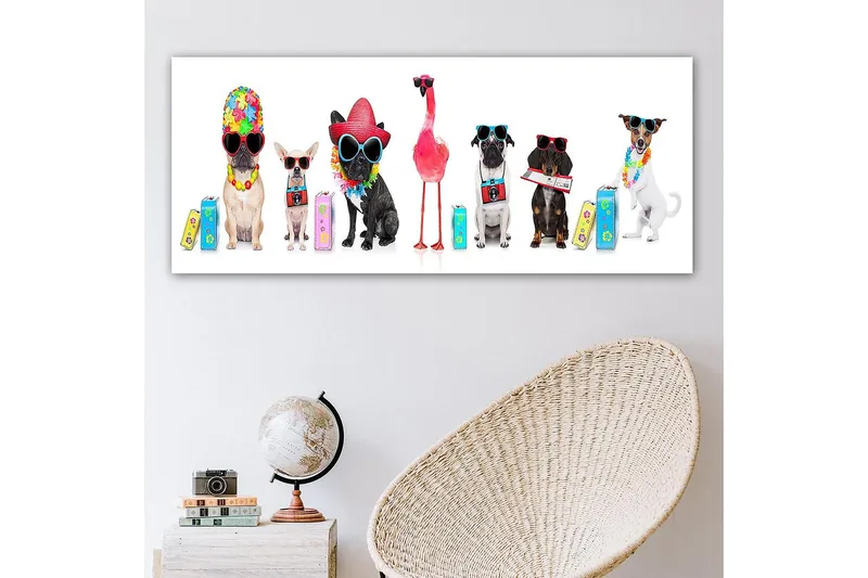 Canvasbillede YTY Animals Flerfarvet - 120x50 cm - Boligtilbehør - Billeder & kunst - Billeder på lærred