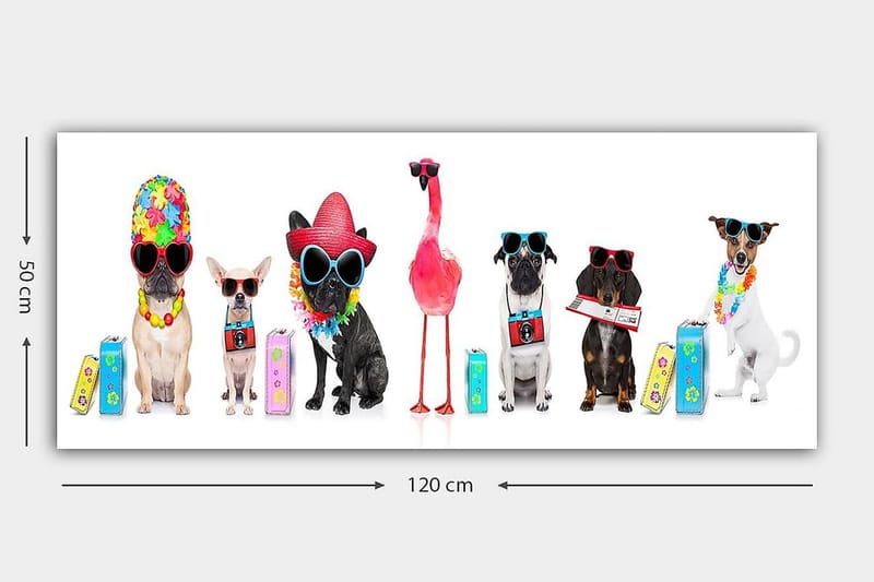 Canvasbillede YTY Animals Flerfarvet - 120x50 cm - Boligtilbehør - Billeder & kunst - Billeder på lærred