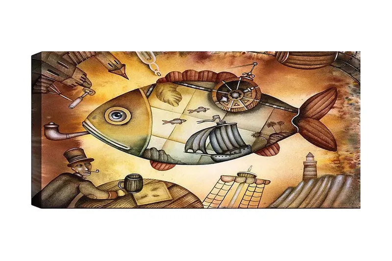 Canvasbillede YTY Animals Flerfarvet, 120x50 cm