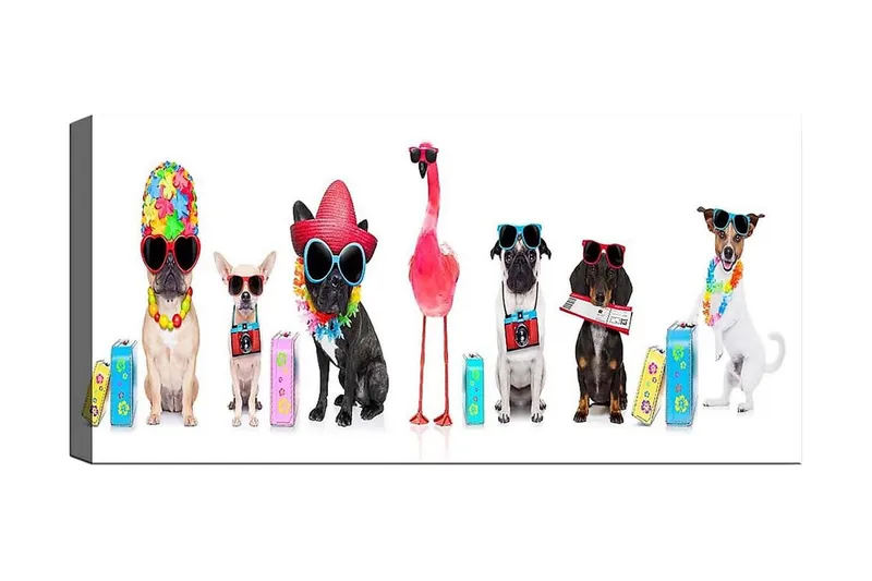 Canvasbillede YTY Animals Flerfarvet, 120x50 cm