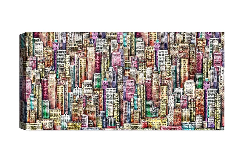 Canvasbillede YTY Buildings & Cityscapes Flerfarvet - 120x50 cm - Billeder på lærred