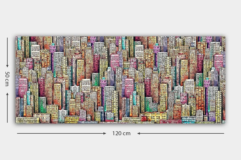 Canvasbillede YTY Buildings & Cityscapes Flerfarvet - 120x50 cm - Boligtilbehør - Billeder & kunst - Billeder på lærred