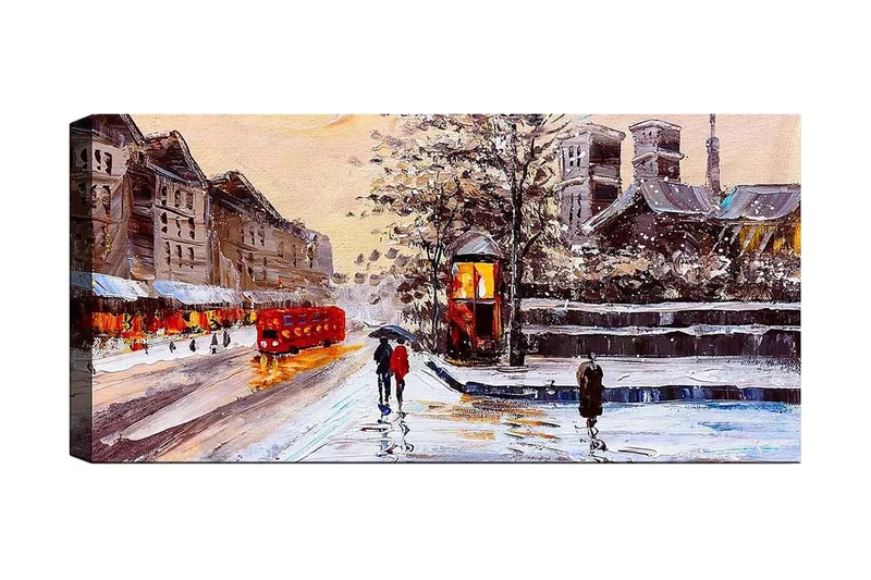 Canvasbillede YTY Cities & Countries Flerfarvet, 120x50 cm