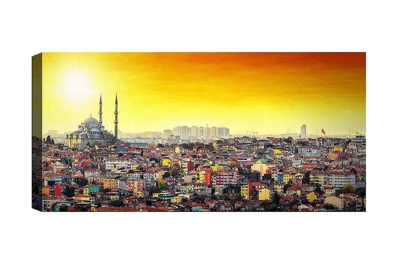 Canvasbillede YTY Cities & Countries Flerfarvet, 120x50 cm